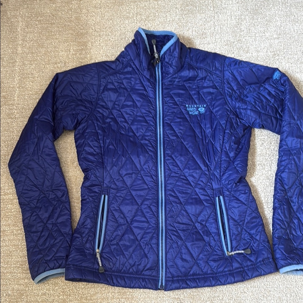 Mountain Hardwear Blue Puffer Jacket with Quilted Design - Women’s XS